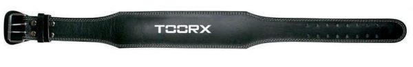Cintura Sollevamento Pesi Toorx CC-10 nera in pelle con fibbia in metallo e logo bianco | Supporto lombare professionale