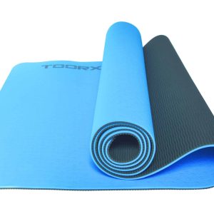 Toorx Materassino Yoga Bicolore Professionale Azzurro e Grigio | Attrezzi per Pilates e Yoga a Casa