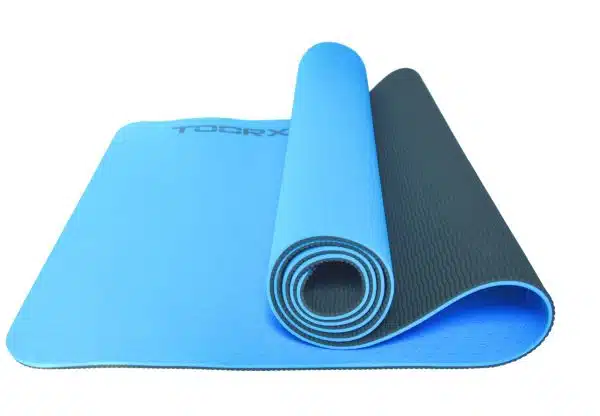 Toorx Materassino Yoga Bicolore Professionale Azzurro e Grigio | Attrezzi per Pilates e Yoga a Casa
