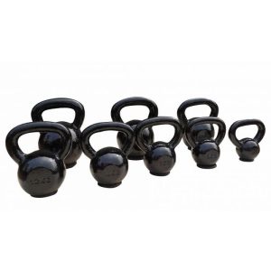 Set di Kettlebell Iron Toorx neri lucidi con varie dimensioni | Accessori CrossFit per allenamento funzionale