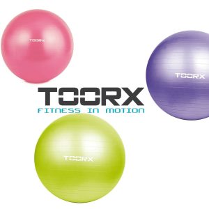 Tre palle ginnastica Toorx (rosa, verde e viola) | Attrezzi per Pilates e Yoga a Casa
