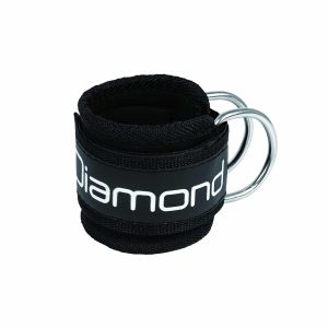 Cavigliera per Sollevamento Pesi Diamond nera con logo bianco | Accessori Stazione Multifunzione per allenamenti mirati