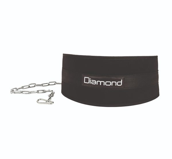 Cintura Dips Diamond | Attrezzo nero con catena in metallo per sollevamento pesi