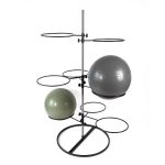 Rastrelliera Gymballs Diamond con due gymball di diverso colore, grigio e verde, posizionate sui supporti