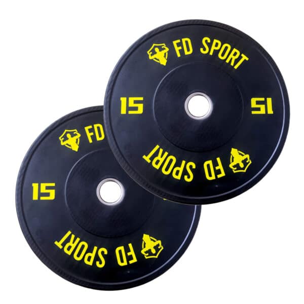 Coppia Dischi Bumper 15Kg FD Sport | Pesi palestra per allenamento funzionale