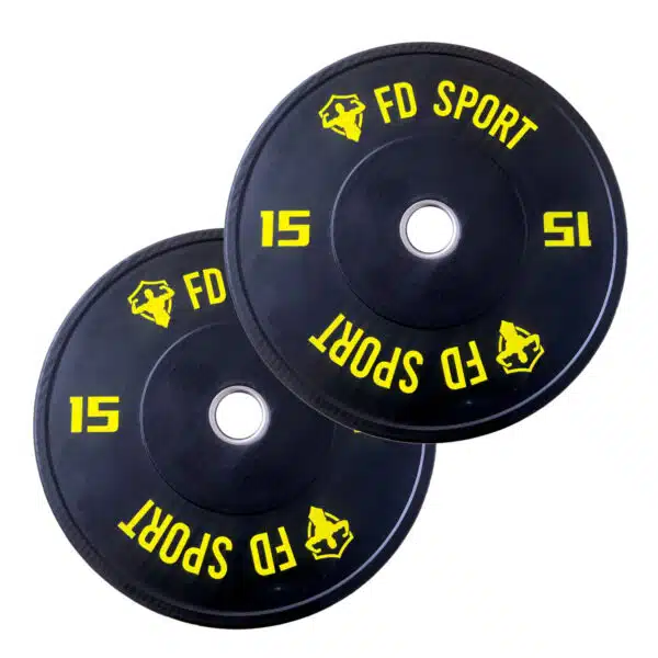 Coppia Dischi Bumper 15Kg FD Sport | Pesi palestra per allenamento funzionale