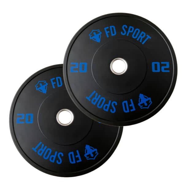 Coppia Dischi Bumper 20Kg | Pesi Palestra per allenamento funzionale e sollevamento pesi