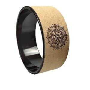 Ruota Yoga in Sughero FD Sport | Attrezzo per Pilates e Yoga a Casa per stretching e supporto, con mandala inciso design mandala.
