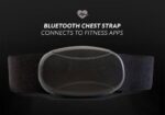 Fascia toracica Bluetooth nera per il monitoraggio della frequenza cardiaca, compatibile con app fitness