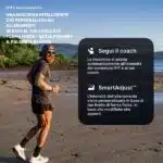 Uomo con barba che corre sulla spiaggia al tramonto, immagine promozionale iFIT per il NordicTrack Vogatore RW700