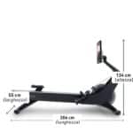 Dimensioni del Vogatore Magnetico RW900 con misure (lunghezza, larghezza, altezza)