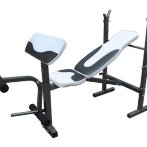Panca regolabile GetFit Bench 560 con porta bilanciere integrato.