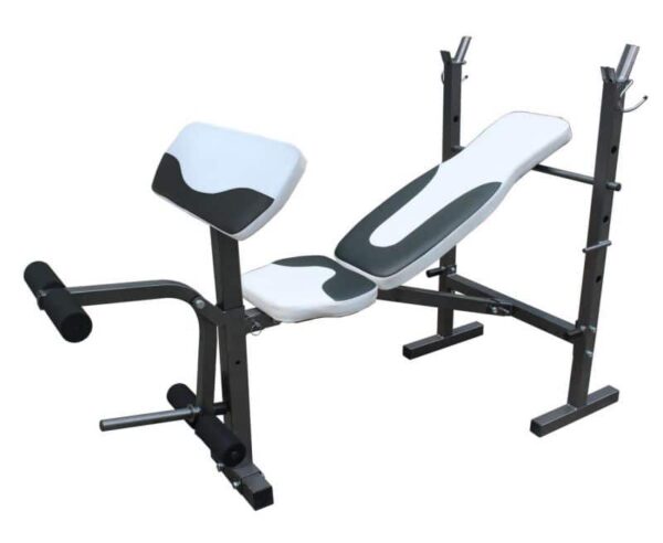 Panca regolabile GetFit Bench 560 con porta bilanciere integrato.