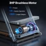 Dettaglio del motore brushless da 3HP del Tapis Roulant BodyJoy 103E