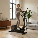 Donna in tuta fitness si allena sull'Ellittica BodyJoy CT11S-18