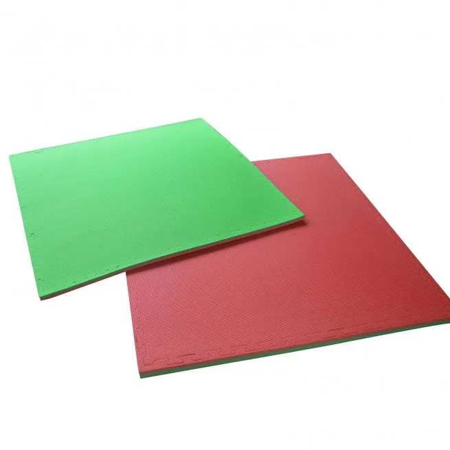 Tatami verde e rosso 100x100x2 cm | Attrezzi per Pilates a Casa per allenamenti sicuri