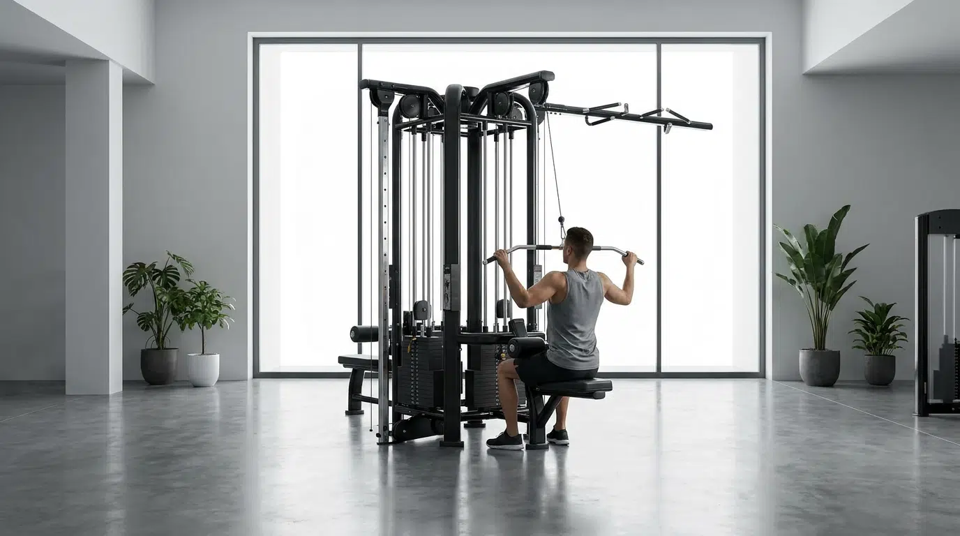 5 Accessori Stazione Multifunzione: Potenzia il Tuo Allenamento Set di 5 accessori palestra per stazione multifunzione a cavi per allenamento completo home gym. Varie maniglie e impugnature per allenamento completo