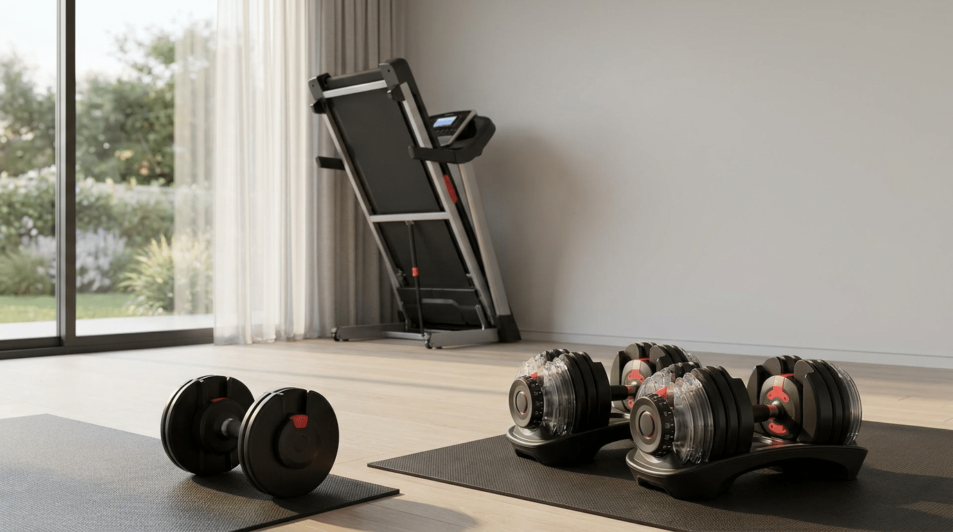 Guida ai manubri regolabili: Risparmiare spazio senza perdere carico | Manubri home gym a casa, allenamento casa
