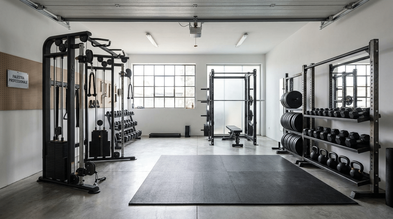 Guida come progettare una sala pesi professionale in garage | Setup isotonico ottimale
