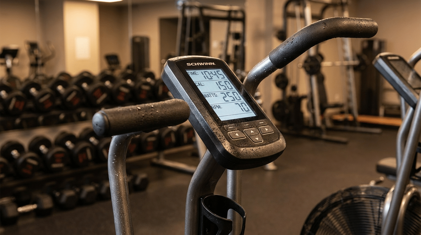 Air bike home fitness per allenamenti HIIT, brucia grassi in 20 minuti